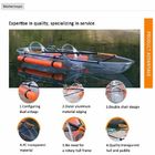 2 bateaux à rames transparents en plastique de pêche de palette de sièges 338*93*35cm
