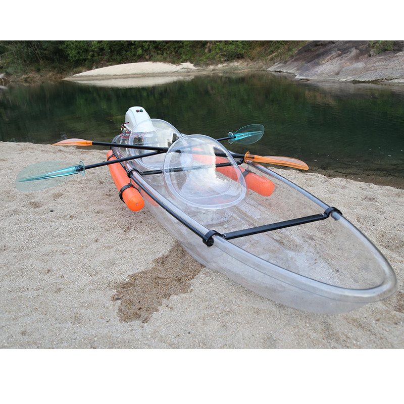 Kayak clair de pêche de double d'océan, canoë en plastique de fond plat 450 livres de capacité Kayak clair de pêche de double d'océan, canoë en plastique de fond plat 450 livres de capacité