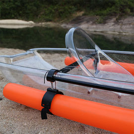 Bateau à rames en plastique de pare-soleil clair, kayak de tourisme léger résistant aux chocs