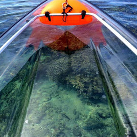 Kayak transparent en plastique de matériau de coque, bateau clair de PC, canoë transparent de polycarbonate