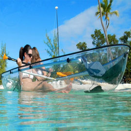 Bateaux de pêche clairs durables de fibre de verre, trappe imperméable canoë de 12 pieds